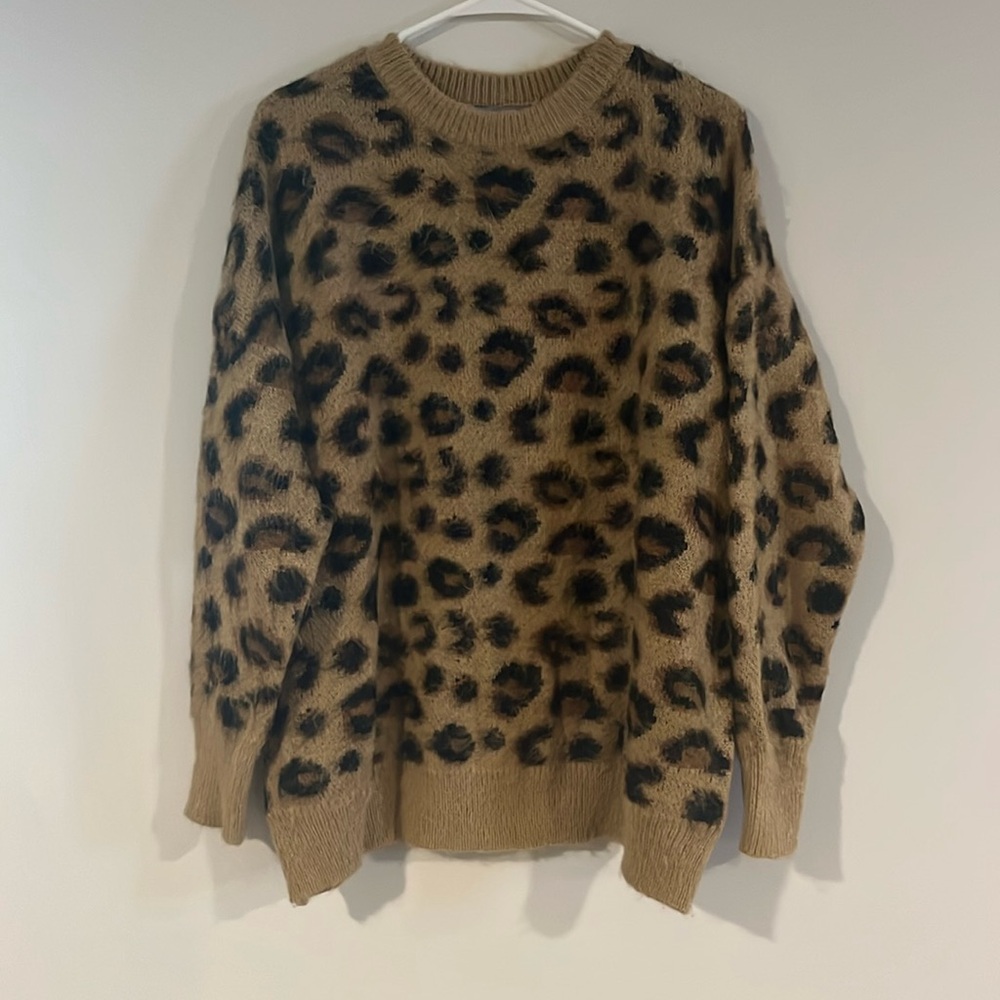 Zoe cheetah print oversized sweater